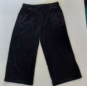 Velour bundle wide leg cropped pants